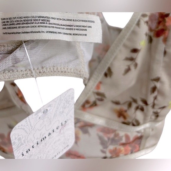 ✨NWT✨FREE PEOPLE Mesh CorsetStyle Floral Bralette Gray-Beige/Orange/Rust/Brown L - Picture 6 of 7